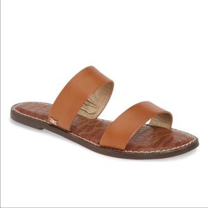 Sam Edelman Gala Two Strap Saddle Leather Slide Sandal Size 11